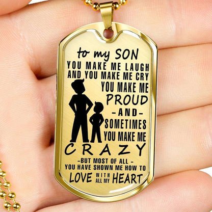 Son Dog Tag, Dog Tag For Son, Gift For Son, Son Necklace, Father And Son Dog Tag-74 Gifts For Son Rakva