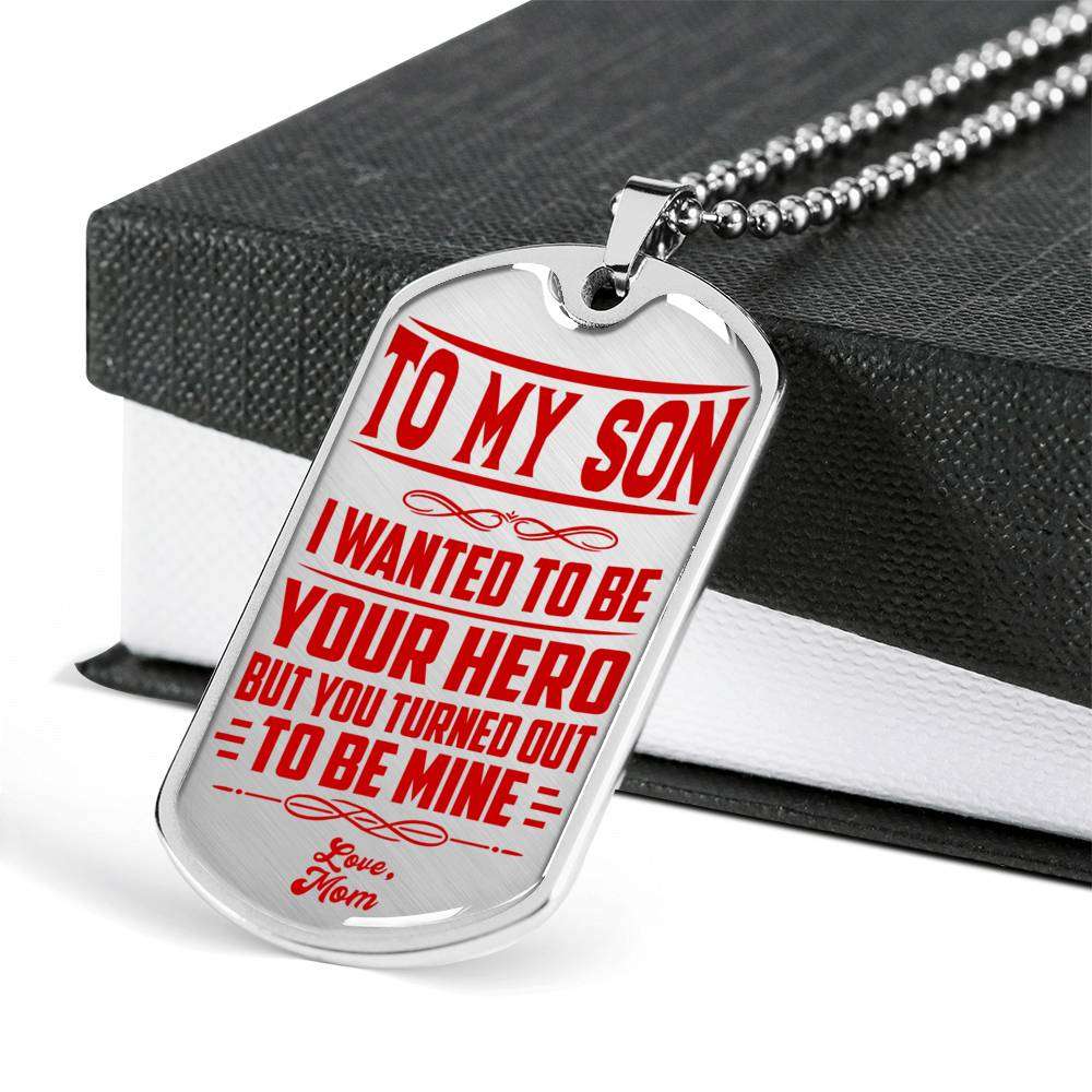Son Dog Tag, Dog Tag For Son, Gift For Son, Son Necklace, Father And Son Dog Tag-77 Gifts For Son Rakva