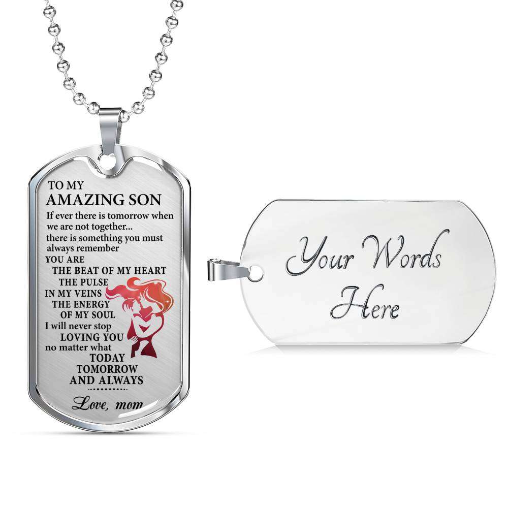 Son Dog Tag, Dog Tag For Son, Gift For Son, Son Necklace, Father And Son Dog Tag-78 Gifts For Son Rakva