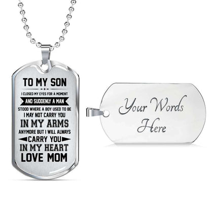 Son Dog Tag, Dog Tag For Son, Gift For Son, Son Necklace, Father And Son Dog Tag-8 Gifts For Son Rakva