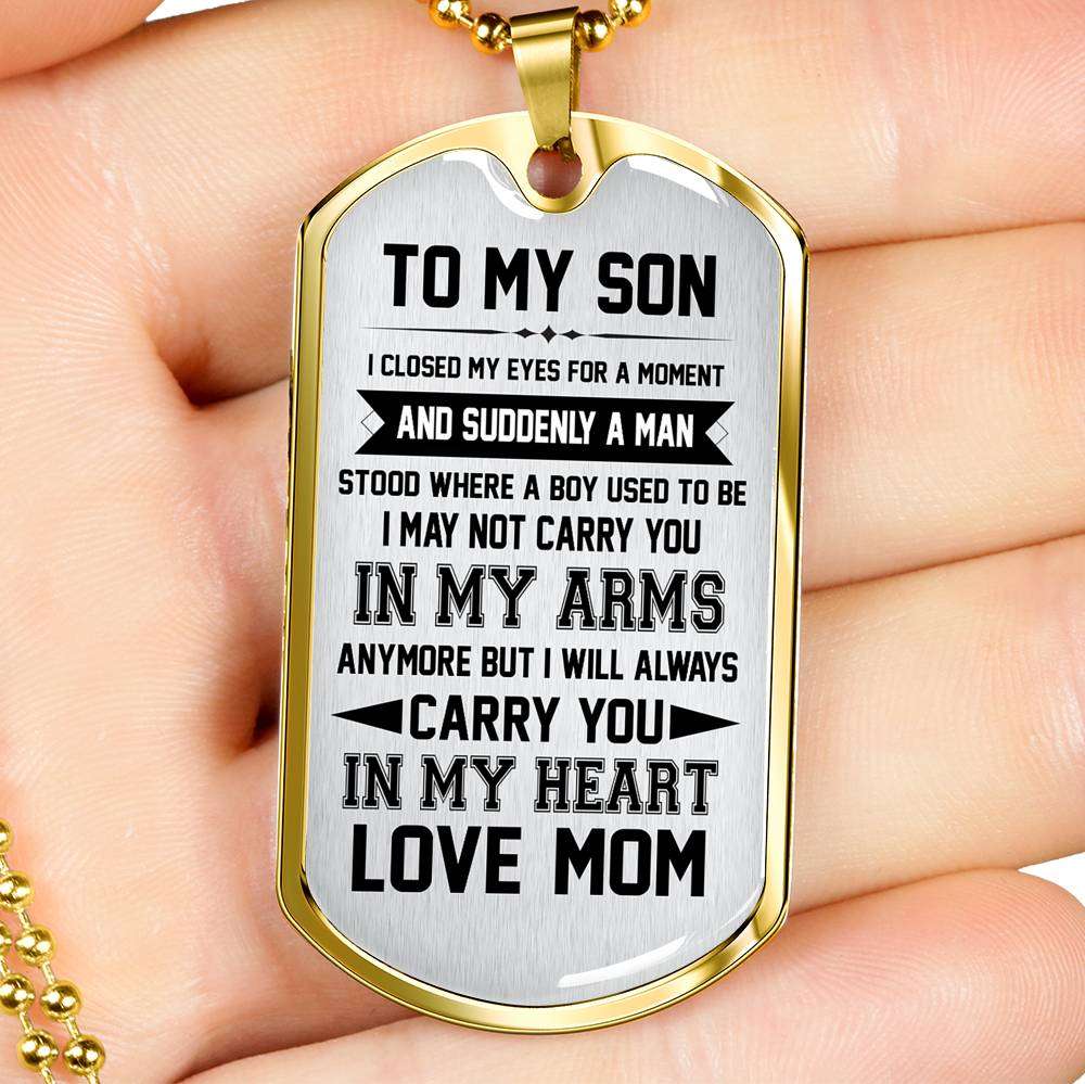 Son Dog Tag, Dog Tag For Son, Gift For Son, Son Necklace, Father And Son Dog Tag-8 Gifts For Son Rakva