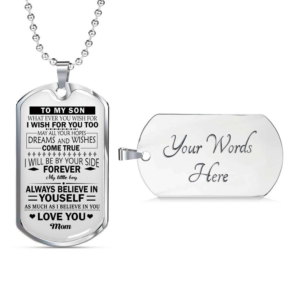 Son Dog Tag, Dog Tag For Son, Gift For Son, Son Necklace, Father And Son Dog Tag-80 Gifts For Son Rakva