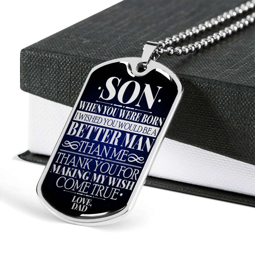 Son Dog Tag, Dog Tag For Son, Gift For Son, Son Necklace, Father And Son Dog Tag-93 Gifts For Son Rakva