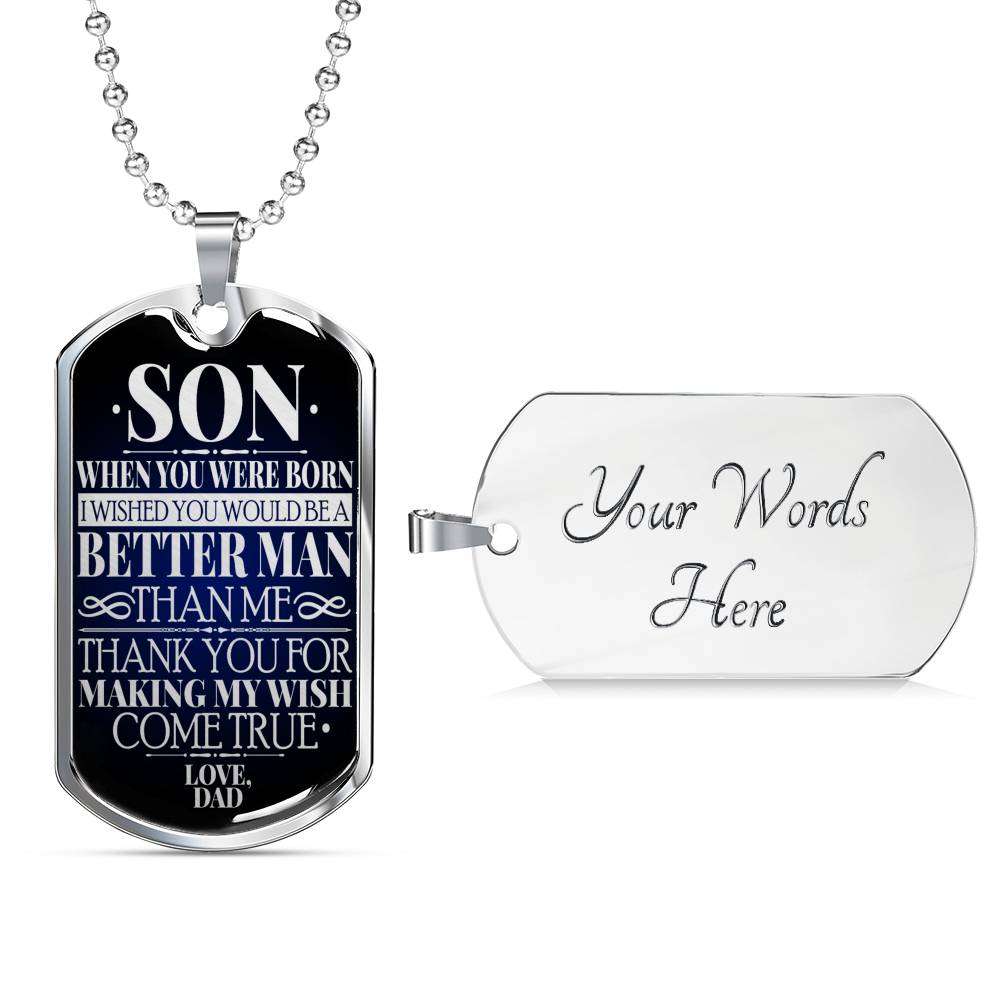 Son Dog Tag, Dog Tag For Son, Gift For Son, Son Necklace, Father And Son Dog Tag-93 Gifts For Son Rakva
