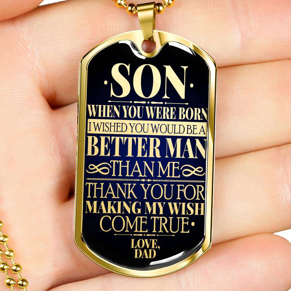 Son Dog Tag, Dog Tag For Son, Gift For Son, Son Necklace, Father And Son Dog Tag-93 Gifts For Son Rakva
