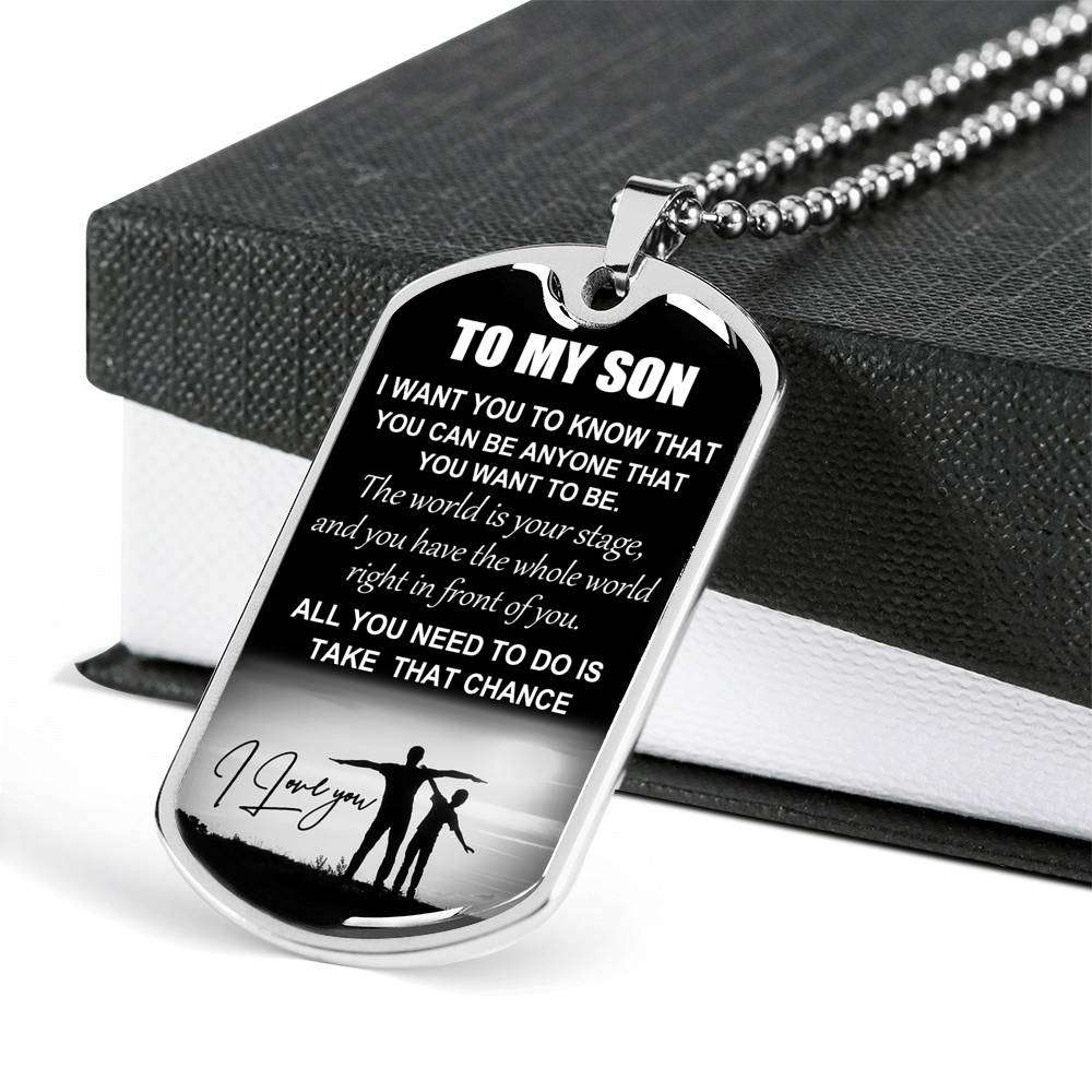 Son Dog Tag, Dog Tag For Son, Necklace Gift For Son, Father And Son Dog Tag-12 Gifts For Son Rakva