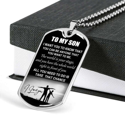 Son Dog Tag, Dog Tag For Son, Necklace Gift For Son, Father And Son Dog Tag-12 Gifts For Son Rakva