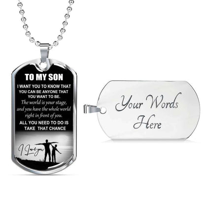 Son Dog Tag, Dog Tag For Son, Necklace Gift For Son, Father And Son Dog Tag-12 Gifts For Son Rakva