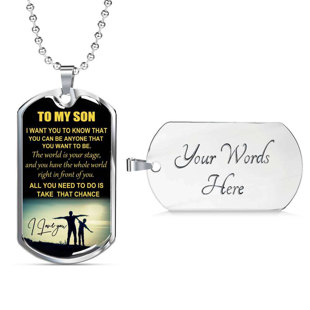 Son Dog Tag, Dog Tag For Son, Necklace Gift For Son, Father And Son Dog Tag-13 Gifts For Son Rakva