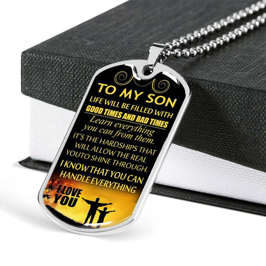 Son Dog Tag, Dog Tag For Son, Necklace Gift For Son, Father And Son Dog Tag-14 Gifts For Son Rakva