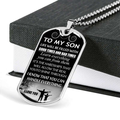 Son Dog Tag, Dog Tag For Son, Necklace Gift For Son, Father And Son Dog Tag-15 Gifts For Son Rakva