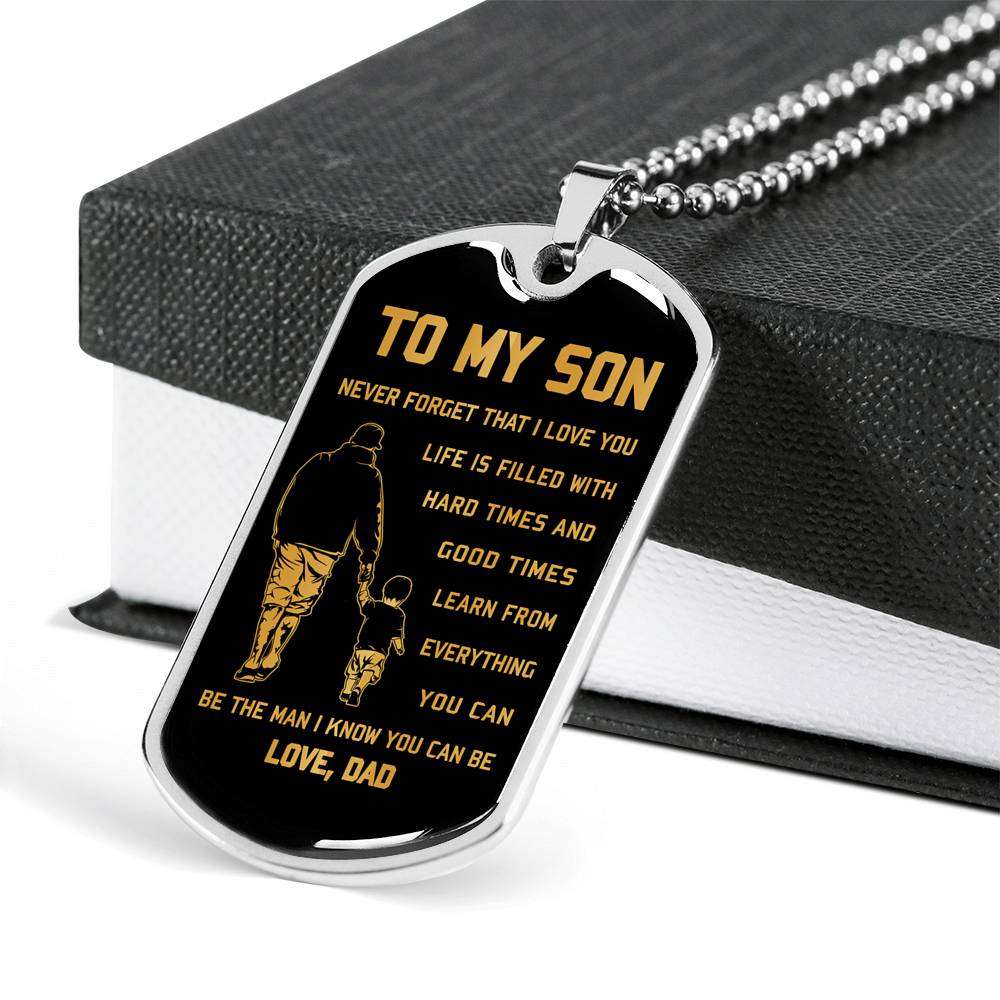 Son Dog Tag, Dog Tag For Son, Necklace Gift For Son, Father And Son Dog Tag-4 Gifts For Son Rakva