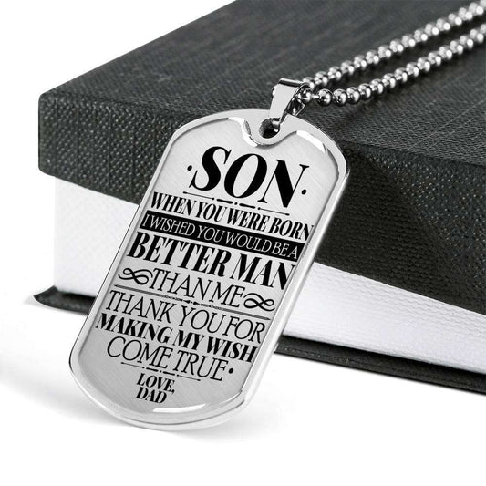 Son Dog Tag, Gift For Son Birthday, Dog Tags For Son, Engraved Dog Tag For Son, Father And Son Dog Tag-93 Gifts For Son Rakva