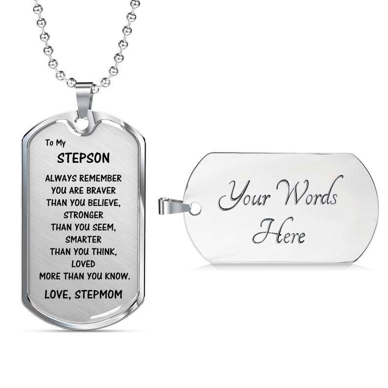 Son Dog Tag, Gift For Stepson From Stepmom, Dog Tag Necklace: Always Remember� Gifts For Son Rakva