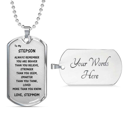 Son Dog Tag, Gift For Stepson From Stepmom, Dog Tag Necklace: Always Remember� Gifts For Son Rakva