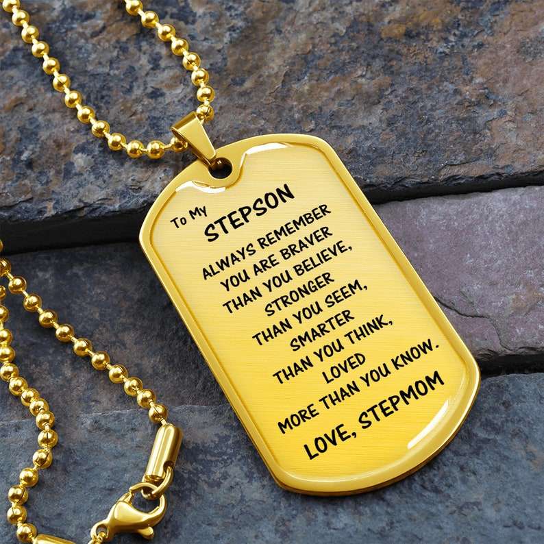Son Dog Tag, Gift For Stepson From Stepmom, Dog Tag Necklace: Always Remember� Gifts For Son Rakva
