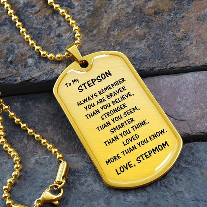 Son Dog Tag, Gift For Stepson From Stepmom, Dog Tag Necklace: Always Remember� Gifts For Son Rakva