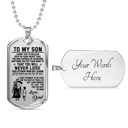 Son Dog Tag, Knight Templar Gift Dad To Son Believe Deep In You Heart Dog Tag Military Chain Necklace Gifts For Son Rakva