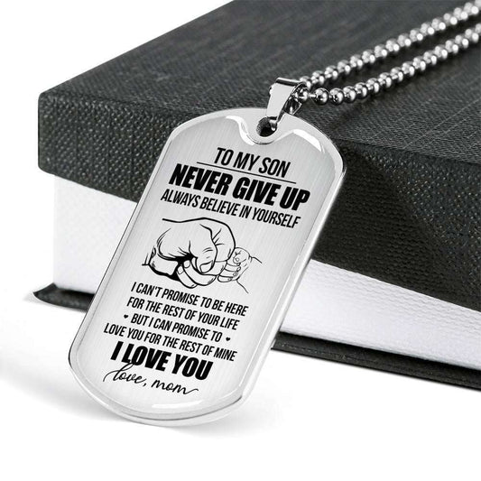 Son Dog Tag, Love You For The Rest Of Mine Dog Tag Military Chain Necklace Gift For Son Gifts For Son Rakva