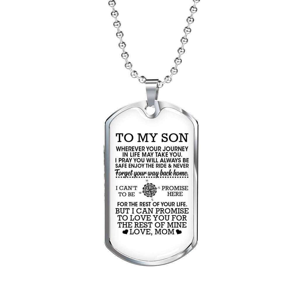 Son Dog Tag, Love You For The Rest Of Mine Dog Tag Military Chain Necklace Gift For Son Gifts For Son Rakva