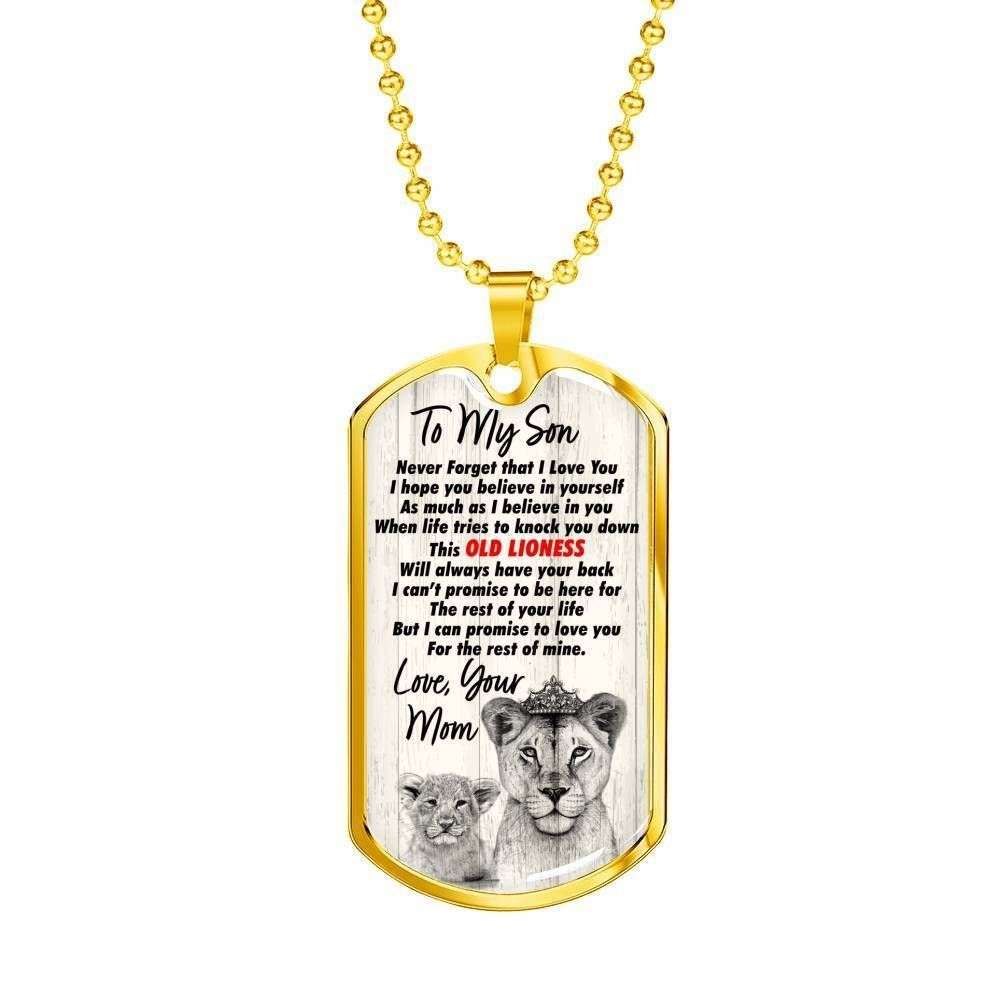 Son Dog Tag, Mom Giving Son Dog Tag Military Chain Necklace Love You For The Rest Of Mine Gifts For Son Rakva