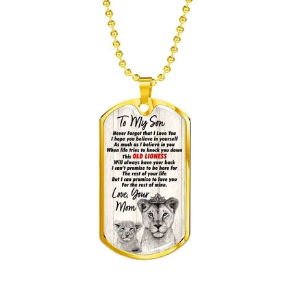 Son Dog Tag, Mom Giving Son Dog Tag Military Chain Necklace Love You For The Rest Of Mine Gifts For Son Rakva