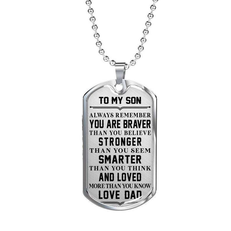 Son Dog Tag, Personalized Gifts For Son From Dad. To My Son Necklace. Father To Son Gifts. Sentimental Gifts For Son Gifts For Son Rakva