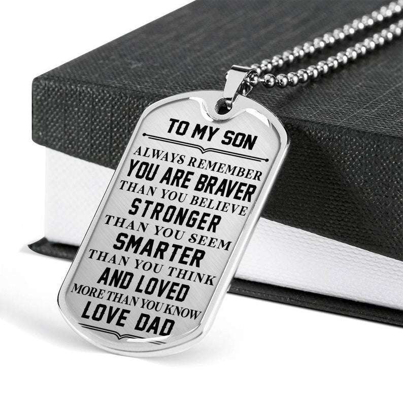 Son Dog Tag, Personalized Gifts For Son From Dad. To My Son Necklace. Father To Son Gifts. Sentimental Gifts For Son Gifts For Son Rakva