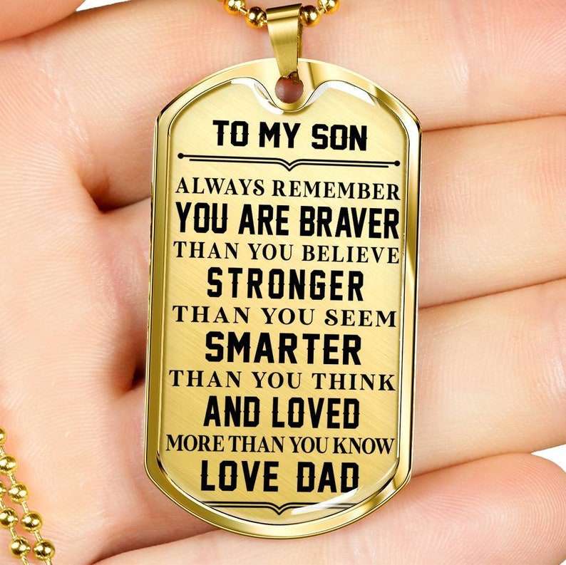 Son Dog Tag, Personalized Gifts For Son From Dad. To My Son Necklace. Father To Son Gifts. Sentimental Gifts For Son Gifts For Son Rakva