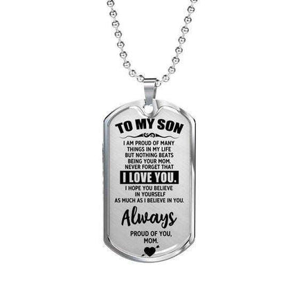 Son Dog Tag, Proud Of Many Things In Life Dog Tag Necklace Gift For Son Gifts For Son Rakva