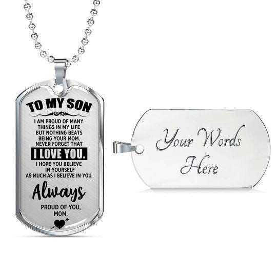 Son Dog Tag, Proud Of Many Things In Life Dog Tag Necklace Gift For Son Gifts For Son Rakva
