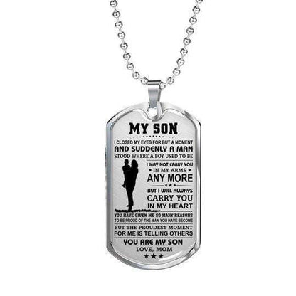 Son Dog Tag, Proud Of You Dog Tag Necklace Gift For Son Gifts For Son Rakva