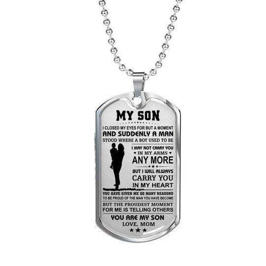 Son Dog Tag, Proud Of You Dog Tag Necklace Gift For Son Gifts For Son Rakva