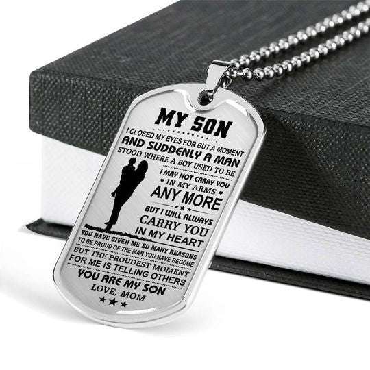 Son Dog Tag, Proud Of You Dog Tag Necklace Gift For Son Gifts For Son Rakva