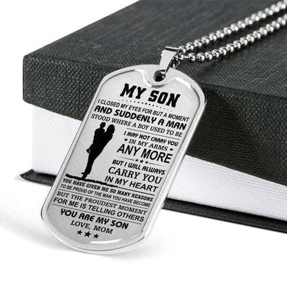 Son Dog Tag, Proud Of You Dog Tag Necklace Gift For Son Gifts For Son Rakva