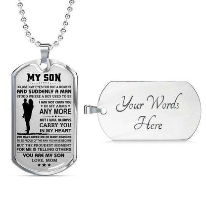 Son Dog Tag, Proud Of You Dog Tag Necklace Gift For Son Gifts For Son Rakva