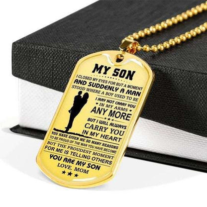 Son Dog Tag, Proud Of You Dog Tag Necklace Gift For Son Gifts For Son Rakva