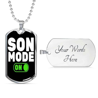 Son Dog Tag, Son Mode On Dog Tag Military Chain Necklace For Son Gifts For Son Rakva