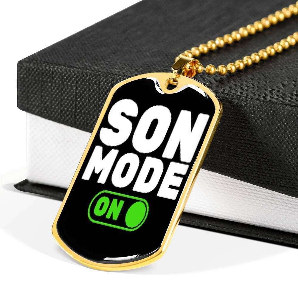 Son Dog Tag, Son Mode On Dog Tag Military Chain Necklace For Son Gifts For Son Rakva