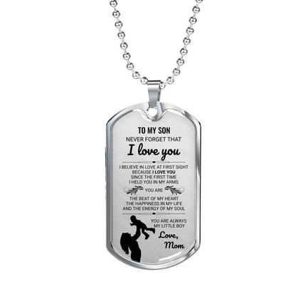 Son Dog Tag, The Beat Of My Heart Dog Tag Military Chain Necklace Gift For Son Gifts For Son Rakva
