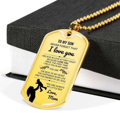 Son Dog Tag, The Beat Of My Heart Dog Tag Military Chain Necklace Gift For Son Gifts For Son Rakva