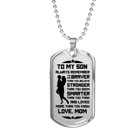 Son Dog Tag “ To My Son Always Remember Dog Tag Military Chain Necklace Gifts For Son Rakva