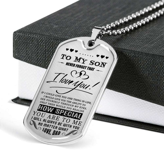 Son Dog Tag, To My Son Custom Picture Dog Tag For Son,Birthday Gift For Son,Dog Tag For Son From Dad Gifts For Son Rakva