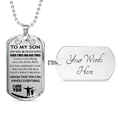 Son Dog Tag, To My Son Custom Picture Dog Tag:Father And Son Dog Tag, Best Gift For Son, Dog Tag For Son Gifts For Son Rakva