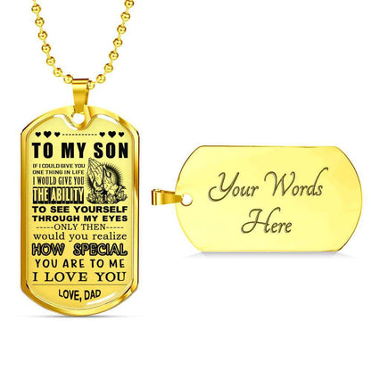 Son Dog Tag, To My Son Custom Picture Gift For Son,Birthday Gift For Son,Amazing Son Dog Tag Gifts For Son Rakva