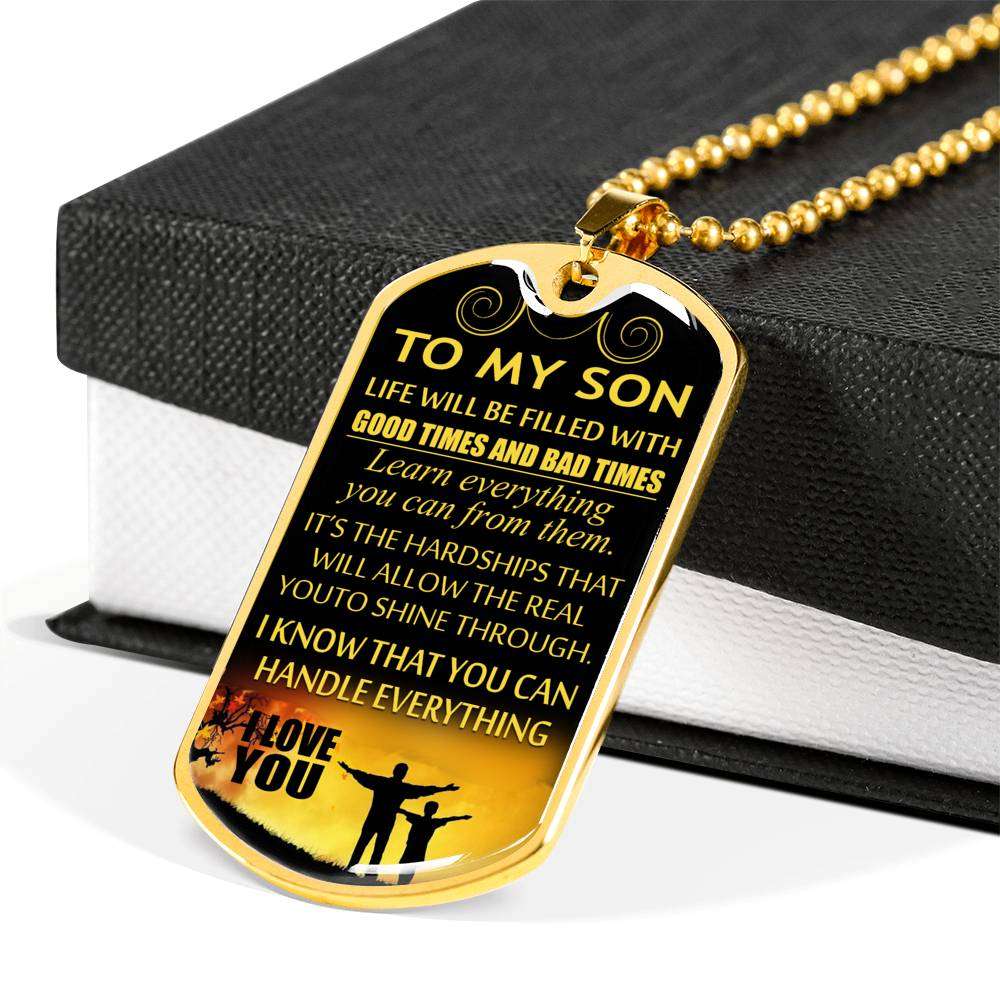 Son Dog Tag, To My Son Dog Tag: Father And Son Dog Tag, Best Gift For Son Dog Tag-4 Gifts For Son Rakva