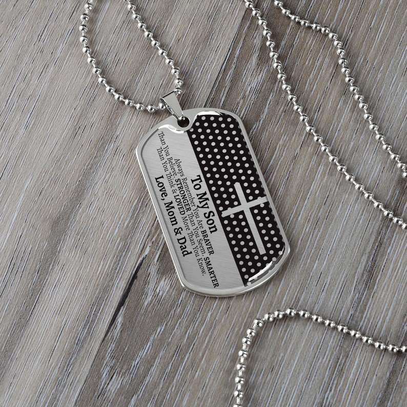 Son Dog Tag, To My Son Dog Tag Necklace, Gift For Son From Mom And Dad, Son Gift From Parents, Gift For Son Gifts For Son Rakva