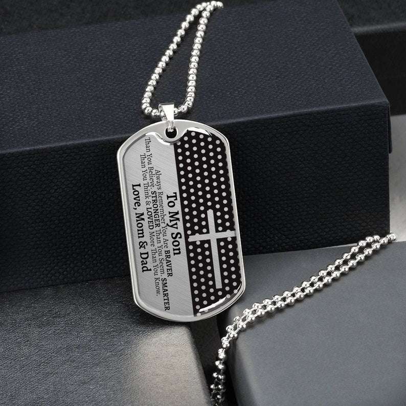 Son Dog Tag, To My Son Dog Tag Necklace, Gift For Son From Mom And Dad, Son Gift From Parents, Gift For Son Gifts For Son Rakva