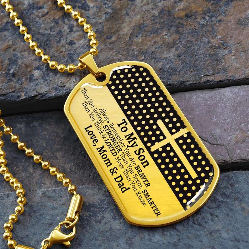 Son Dog Tag, To My Son Dog Tag Necklace, Gift For Son From Mom And Dad, Son Gift From Parents, Gift For Son Gifts For Son Rakva