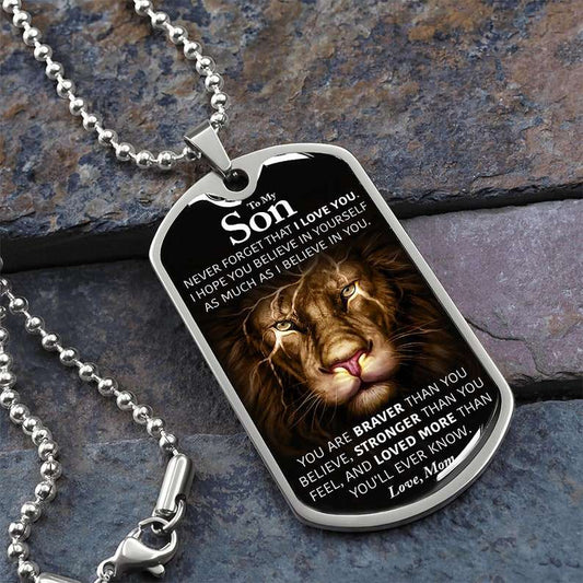 Son Dog Tag, To My Son Dog Tag Necklace, Gift For Son From Mom, Mother Son Necklace, Son Birthday Gift, To Son From Mom Gifts For Son Rakva